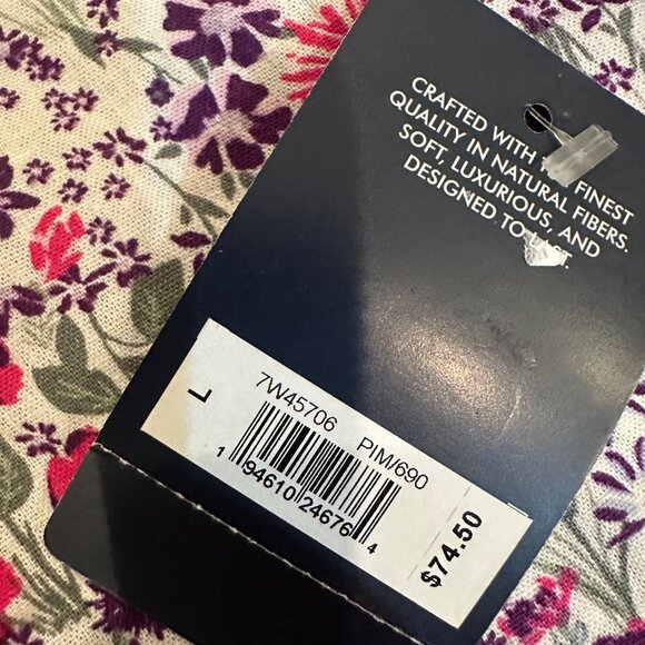 LUCKY BRAND Womens Floral Print Button-Down Shirt Short Sleeve Breathable LINEN - Picture 5 of 9